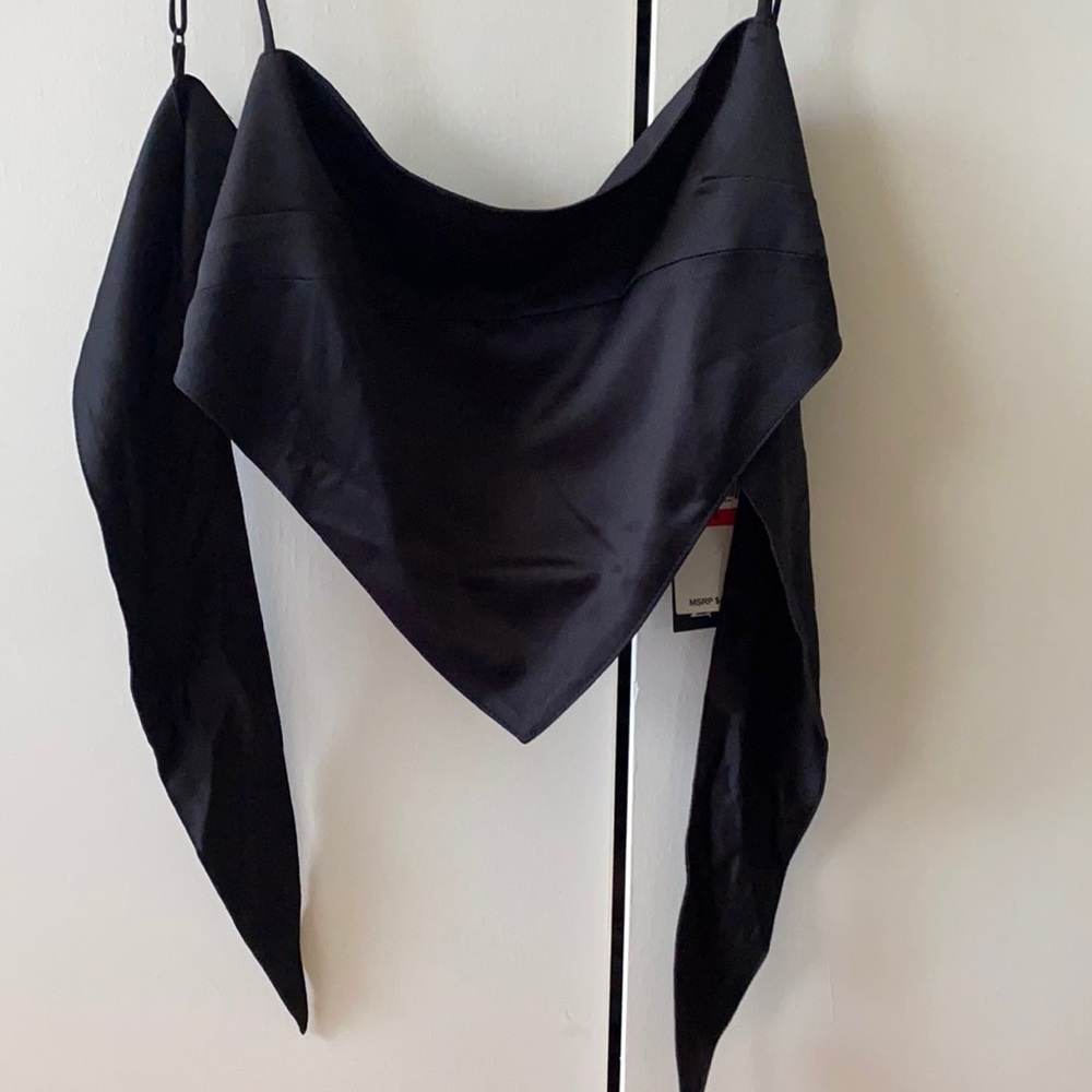 Danielle Bernstein black bandana top XS